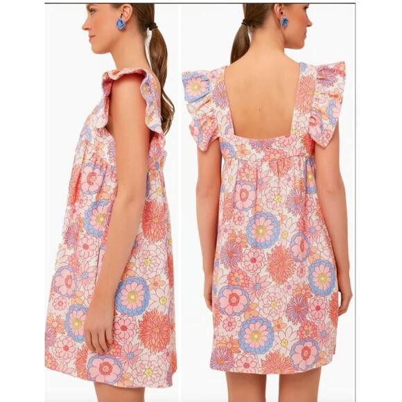 Tuckernuck x Cameran Eubanks Wimberly Folly Floral Flutter Sleeve Mini Dress XXL - Picture 1 of 8